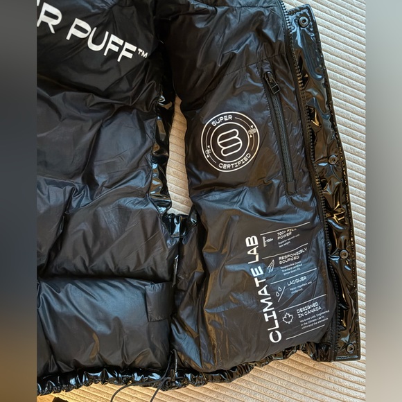 Shiny Black Puffer Vest - Picture 3 of 4